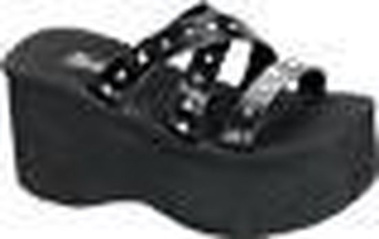 DemoniaCult - FUNN-19 Slippers - US 10 - 40 Shoes - Zwart