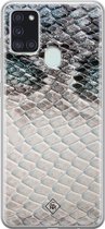 Samsung A21s hoesje siliconen - Oh my snake | Samsung Galaxy A21s case | zwart | TPU backcover transparant