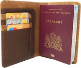 Paspoort Hoes- RFID- Passport Cover- Kaarthouder - Luxe Leer- Bruin