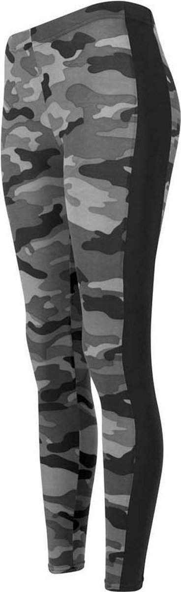 Urban Classics Camo Stripe Dames Legging donkercamouflage/ M Zwart