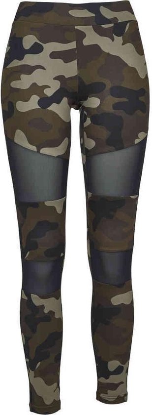 Urban Classics - Camo Tech Mesh Legging - 5XL - Bruin/Groen