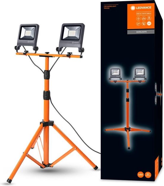 Ledvance - Werklamp LED Statief 2X30w Koel wit - Oranje | bol.com