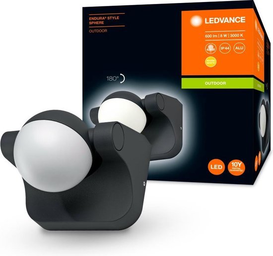 LEDVANCE Benelux ENDURA STYLE WALL WIDE - ENDURA Style Wall Wide Sensor 12W D / ENDURA® STYLE WALL WIDE 12W Dark Gray, Plafond-/wandarmatuur, verkoop per: 1 x 1 stuk - 4058075205666