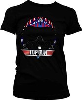 Top Gun Dames Tshirt -M- Maverick Helmet Zwart