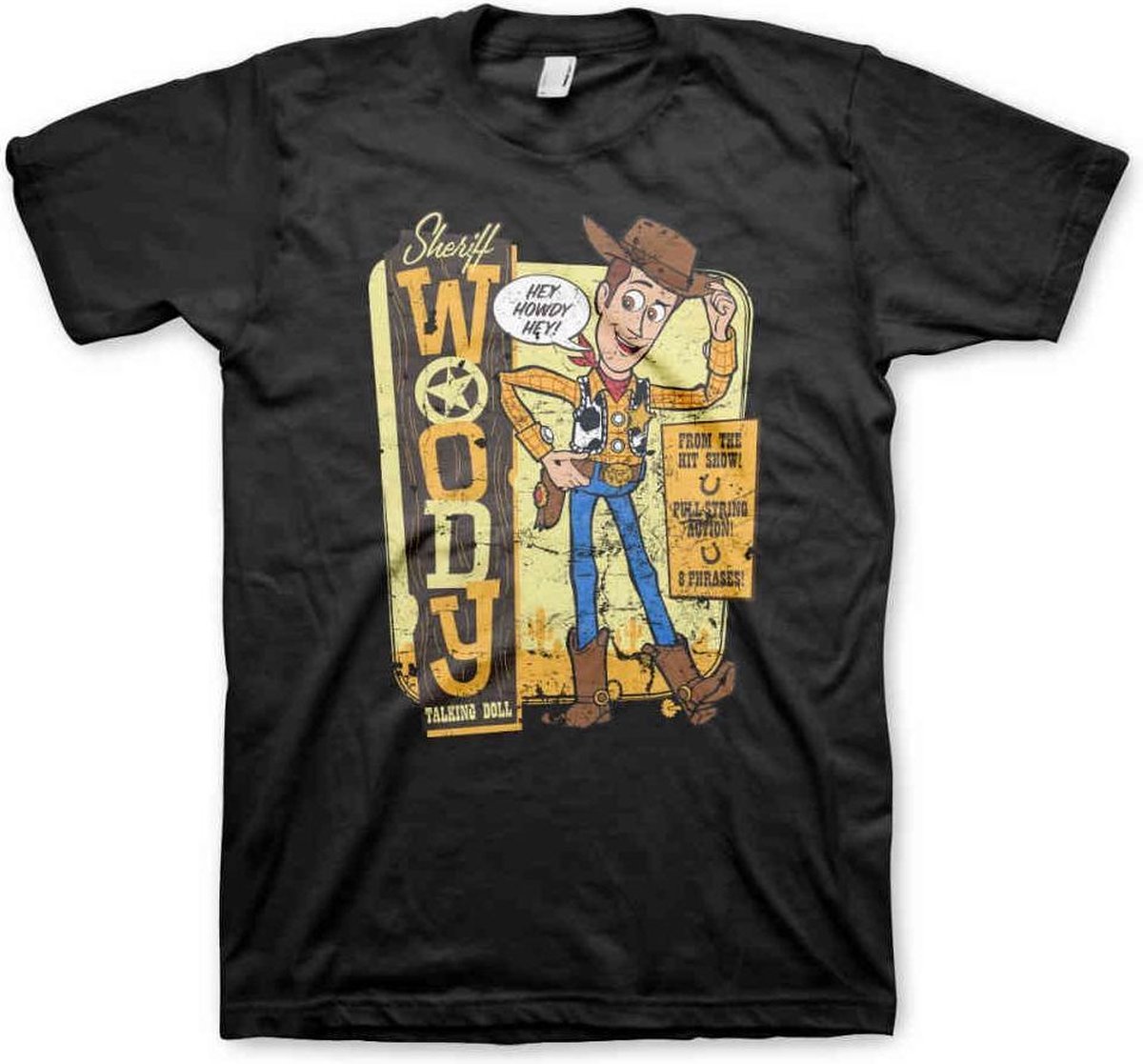 Disney Toy Story Heren Tshirt -L- Sheriff Woody Zwart