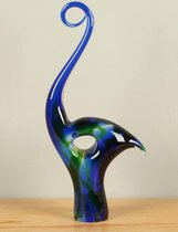 Glassculptuur blauw/groen, 39 cm, A13. Glaskunst, Glazen object