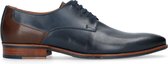 Manfield - Heren - Blauwe leren veterschoenen - Maat 46