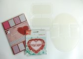 Joy!Crafts Hobbypakket Valentijn/Papierblok/Snijmal/ 2 x Polybesa stencil als kaartbasis 1800/0180