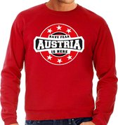 Have fear Austria is here sweater met sterren embleem in de kleuren van de Oostenrijkse vlag - rood - heren - Oostenrijk supporter / Oostenrijks elftal fan trui / EK / WK / kleding S