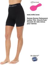 Brubeck Fietsonderbroek Dames - Naadloos Boxershort met Dunne Dames Fietszeem - Zwart L