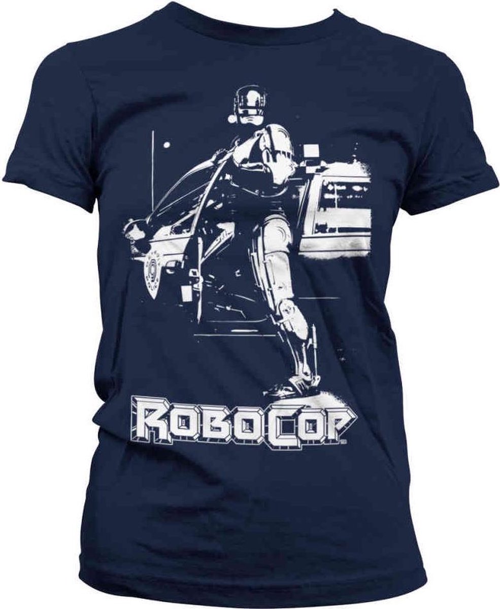 Robocop Dames Tshirt -L- Poster Blauw