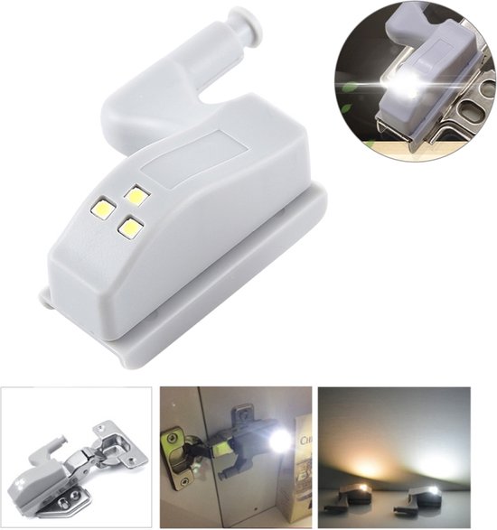 0.3W universele innerlijke scharnier LED Sensor lamp kast 3 LEDs nachtlampje Auto on/off Bulb(White Light)
