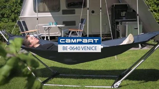 Campart Hangmat BE-0640 - Opvouwbaar en lichtgewicht - inclusief Opbergtas  - Blauw | bol
