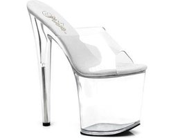 Pleaser - FLAMINGO-801 Muiltjes - Paaldans schoenen - 40 Shoes - Wit