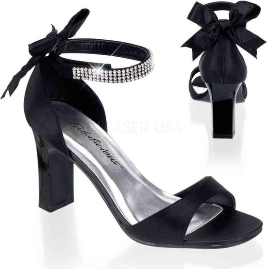 Fabulicious - ROMANCE-372 Sandaal met enkelband - US 14 - 45 Shoes - Zwart