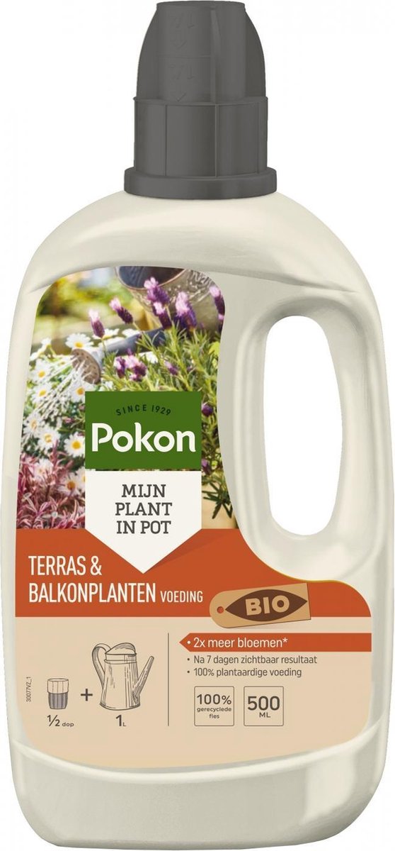 Pokon Bio Terras & Balkon Plantenvoeding - 500ml - Biologische plantenvoeding - 14 ml per 1L water