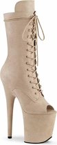 Pleaser Plateau Laarzen, Paaldans schoenen -40 Shoes- FLAMINGO-1051FS Paaldans schoenen Beige