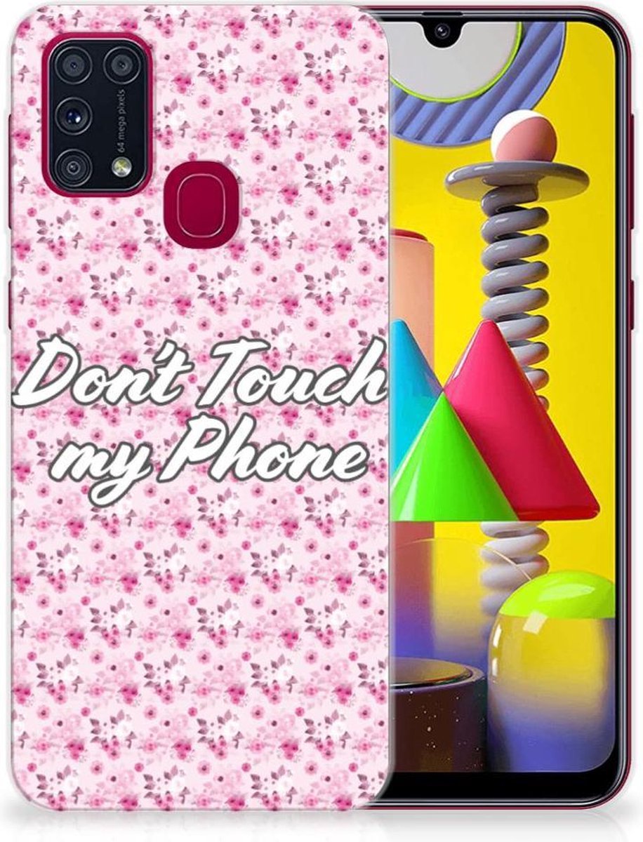Samsung Galaxy M31 Silicone-hoesje Flowers Pink DTMP