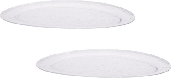 een Jonge dame Geavanceerde Set van 2x stuks serveer schaal/schalen ovaal 50 x 35 cm - Van wit  kunststof - Snacks... | bol.com
