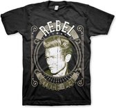 James Dean Heren Tshirt -XL- Rebel Since 1931 Zwart