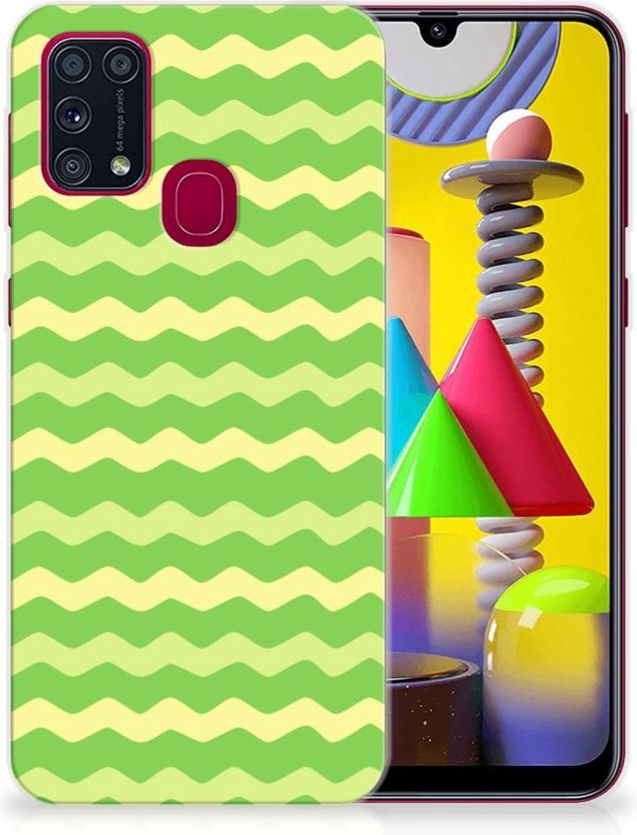 Samsung Galaxy M31 TPU bumper Waves Green