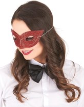 Vegaoo - Rood oogmasker met pailletten voor volwassenen