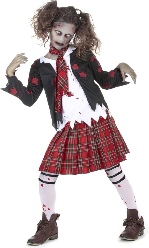 MODAT - Zombie scholieren kostuum voor meisjes - 122/134 (7-9 jaar) |  bol.com