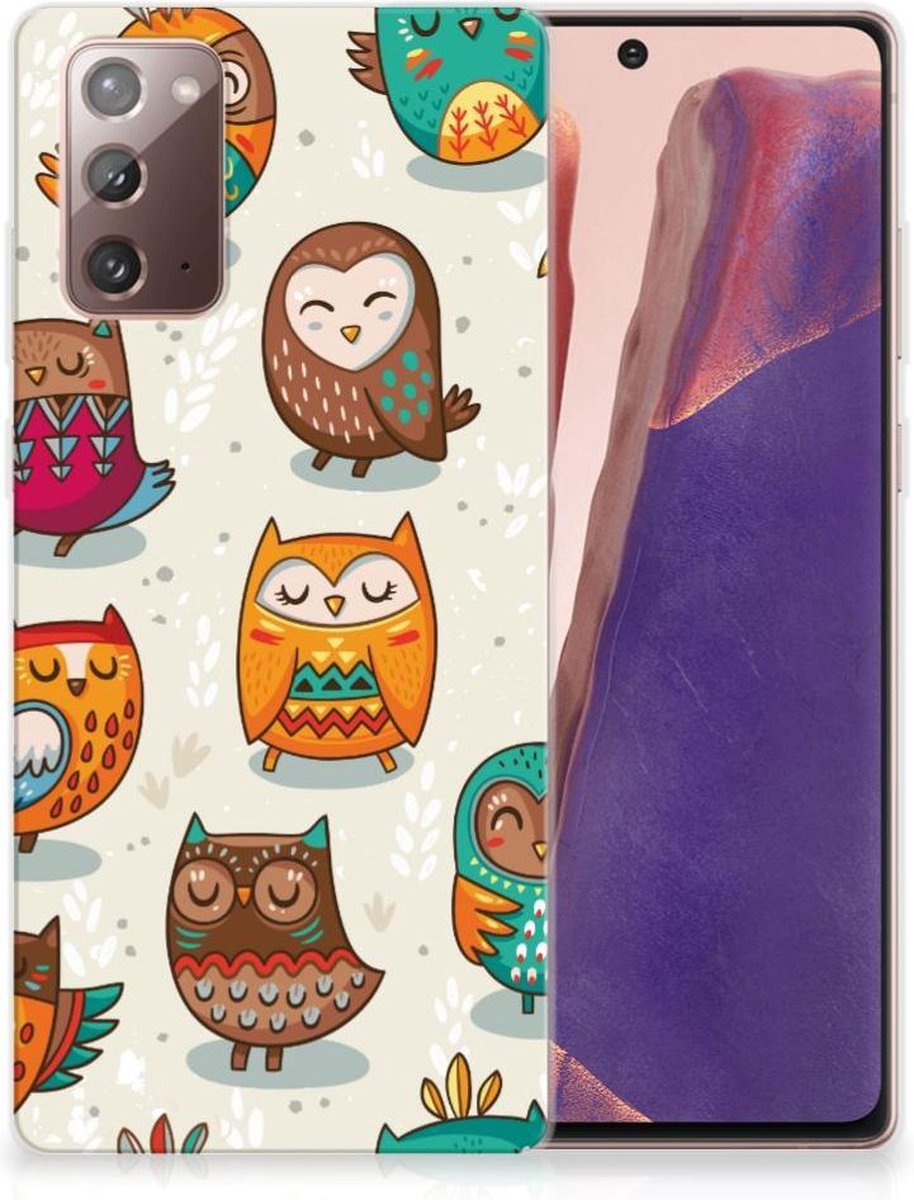 Samsung Note 20 TPU Hoesje Vrolijke Uilen