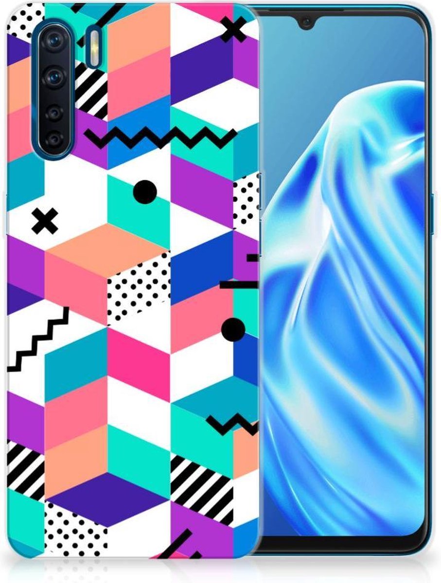 OPPO A91 TPU Hoesje Blokken Kleurrijk