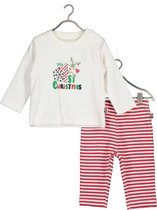 Blue Seven - newborn 2-delige set - my first Christmas - wit - Maat 68