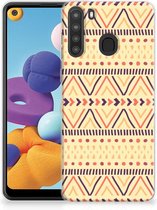 Leuk Case Geschikt voor Samsung Galaxy A21 Telefoonhoesje Aztec Yellow