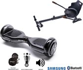 Pakket Smart Balance Hoverboard 6.5 inch, Regular Carbon met HoverKart, Motor 700 Wat, Bluetooth, LED