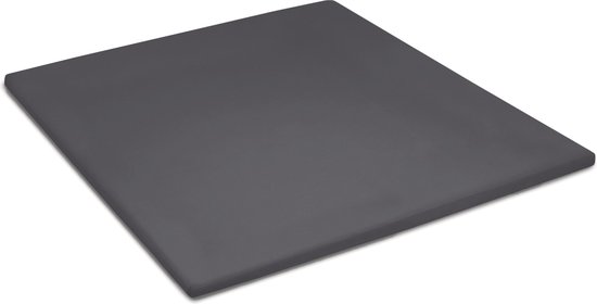 Damai Organic - Topper hoeslaken (tot 15 cm) - Bio satijn - 90x210 cm - Anthracite