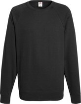 Fruit Of The Loom Heren Lichtgewicht Raglan Sweatshirt (240 GSM) (Zwart)