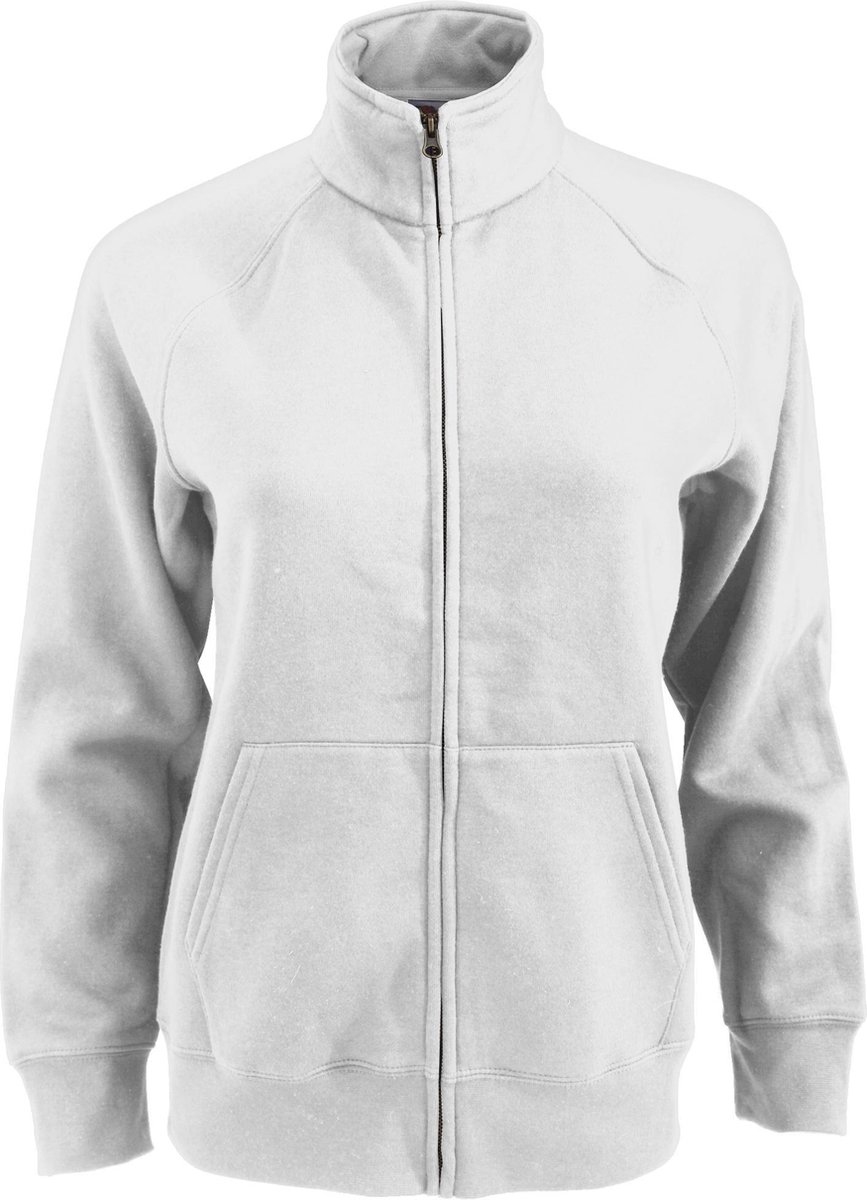 Fruit Of The Loom Dames/Vrouwen Dames-Fit Fleece Sweatshirt Jacket Wit