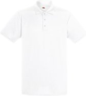 Fruit Of The Loom Heren Vochtafvoerend Poloshirt Korte Mouwen (Wit)