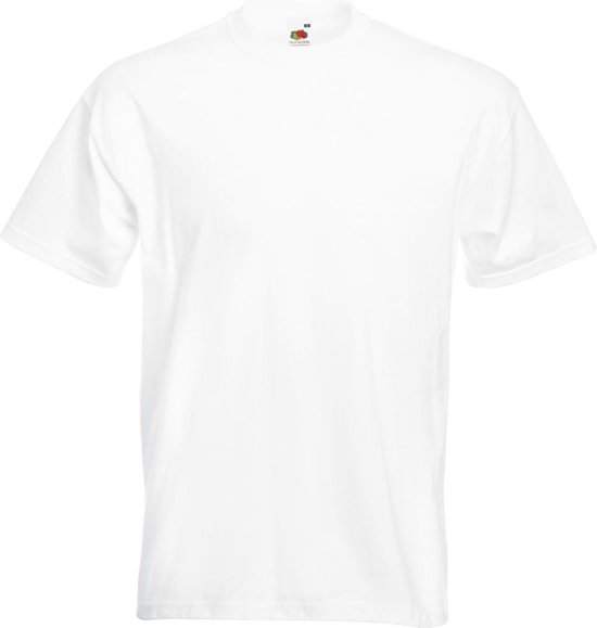 Fruit Of The Loom Heren Super Premium T-shirt met korte mouwen en ronde hals (Wit)