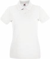 Fruit Of The Loom Vrouwen Dames-Fit Premium Poloshirt Met Korte Mouwen (Wit)