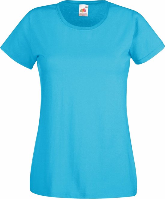 Fruit Of The Loom Dames / Vrouwen Damens-Fit Valueweight T-shirt met korte mouwen (Azure Blauw)