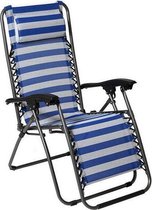 Ligfauteuil Wit Blauw (108 X 64 x 110 cm)