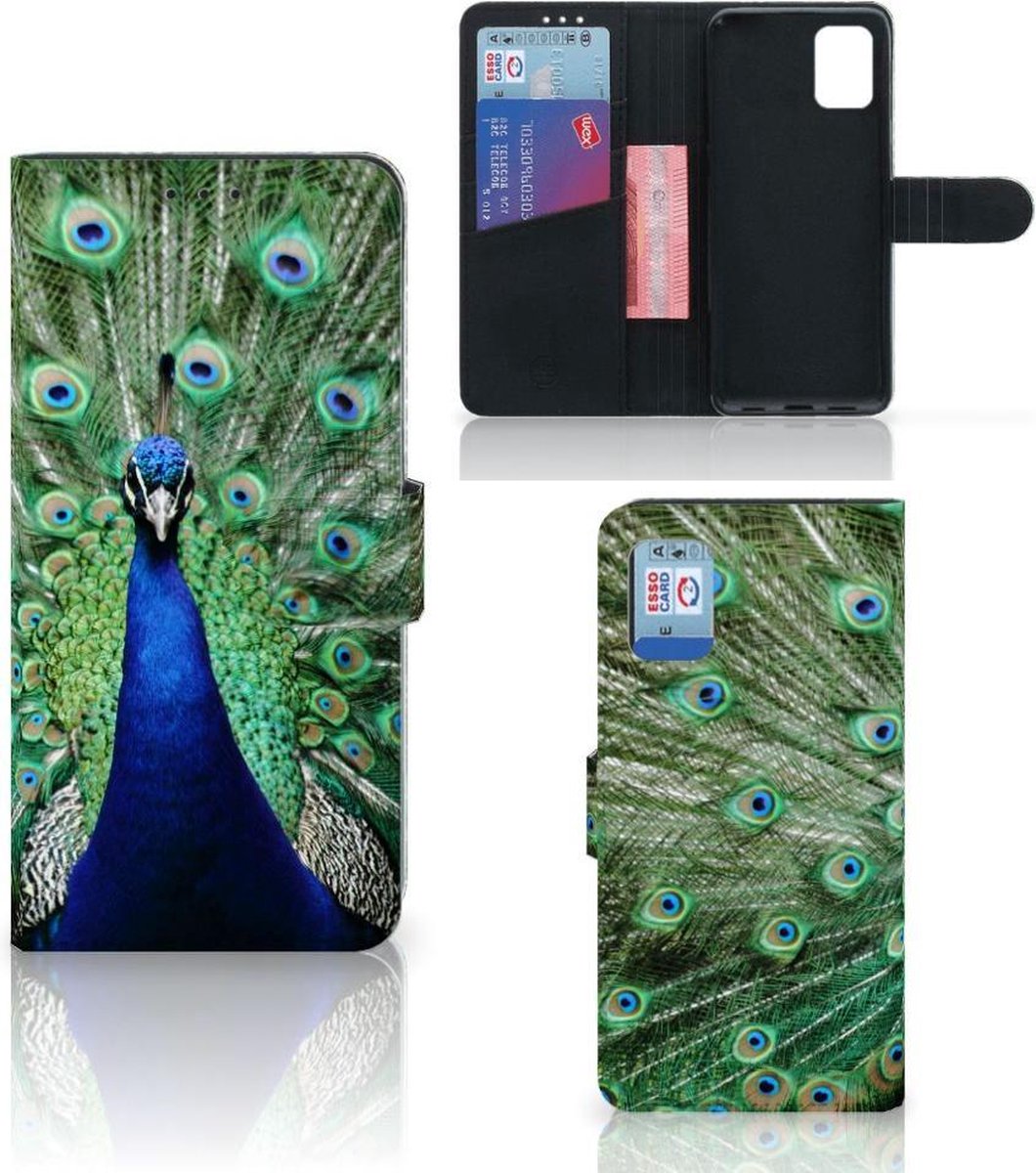 Samsung Galaxy A31 Telefoonhoesje met Pasjes Pauw