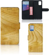GSM Hoesje Geschikt voor Samsung Galaxy A31 Wallet Book Case Licht Hout