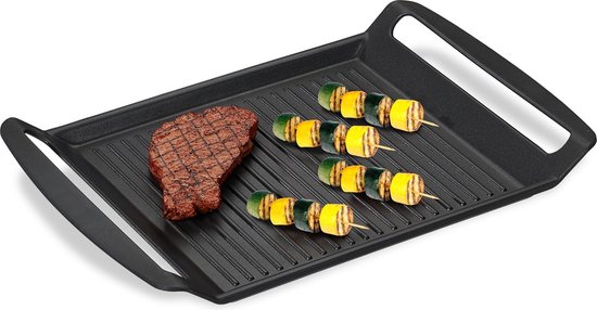 Relaxdays grillplaat fornuis - - bakplaat - anti-aanbak - antraciet | bol.com