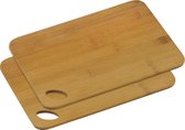 2x Bamboe houten snijplanken 21 x 30 cm - Keukenbenodigdheden - Kookbenodigdheden - Snijplank van hout - Snijplankjes/snijplankje