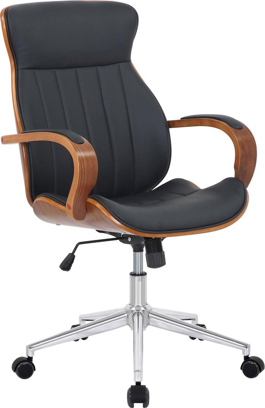 Bureaustoel - Ergonomische bureaustoel - Kantoor - Kunststof - Zwart - 63x68x108 cm
