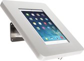 Tablet wall mount model Meglio 13 for 11.1-13.3i tablets portrait/landscape/cable integration/Stainless steel stand acrylic black holder in white