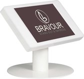 Tablet tafelstandaard Fino M voor tablets tussen 9 en 11 inch – wit – homebutton & camera zichtbaar