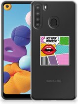 Telefoon Hoesje Geschikt voor Samsung Galaxy A21 Silicone Back Case Popart Princess