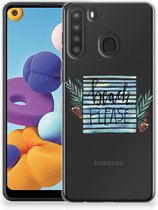 Smartphone hoesje Geschikt voor Samsung Galaxy A21 TPU Case Transparant Boho Beach