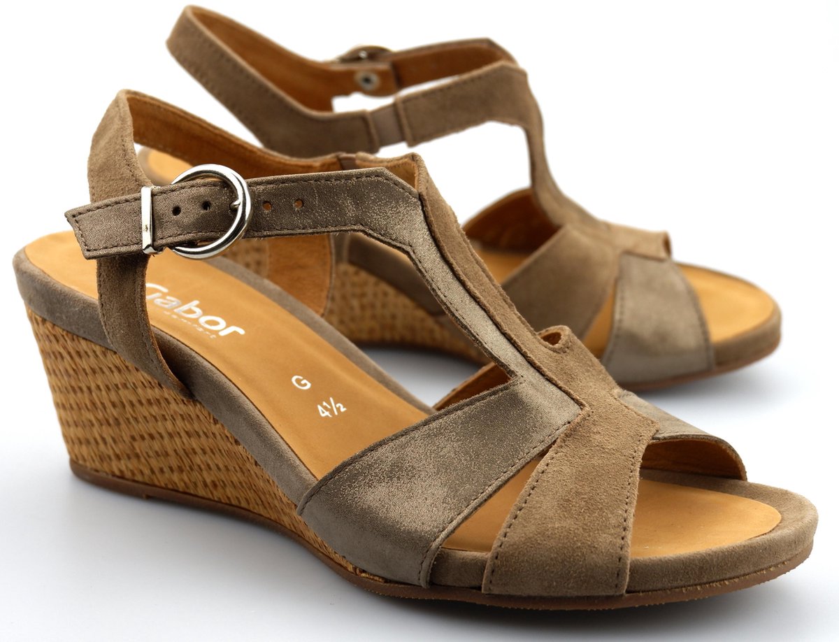 Gabor sandalen 82.864.41 taupe grijs 41 - Schoenen.nl